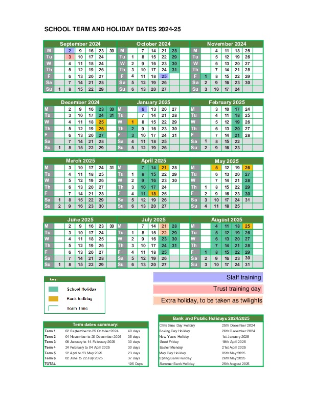 Term Dates Avon Valley Academy